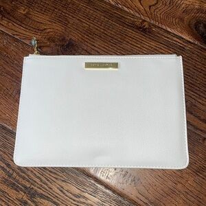Katie Loxton White Pebbled Leather Make Up Pouch